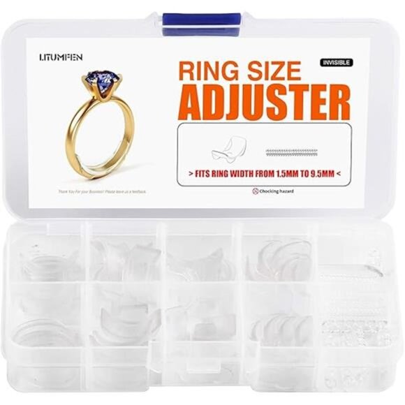 ELETIUO Ring Size Adjuster for Loose Rings - 60Pack, 2 Styles, Ring Guard, Ring - Picture 7 of 7